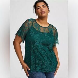 Torrid Lace Top with Attached Cami